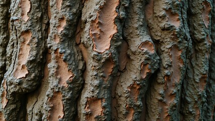 Naklejka premium Detailed Tree Bark Texture, Rough, Aged, Resilient Surface