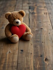 Obraz premium teddy bear with heart shaped box