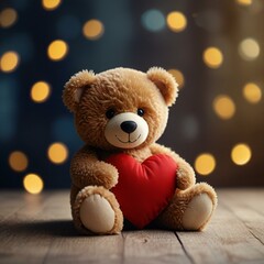 Obraz premium teddy bear with heart