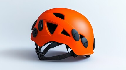 Bright Orange Safety Helmet for Climbing and Adventure Sports with Adjustable Straps and Air Vents, Ideal for Outdoor Activities and Protection