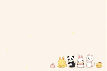 Fototapeta premium A cartoon-themed wallpaper with fun characters, playful animals, and vibrant colors, ideal for a cheerful and youthful design. .