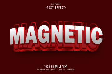 Magnetic editable text effect 3d emboss modern style