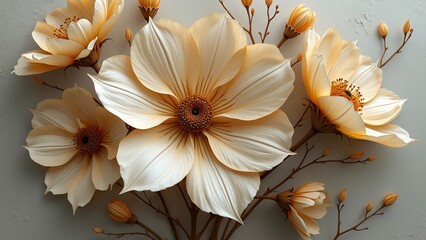 Highly Detailed Dried Flower Texture, Delicate Petals & Intricate Veins