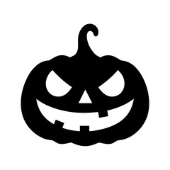 Pumpkin face black and white icon 