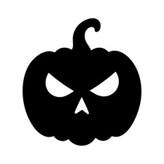 Pumpkin face black and white icon 