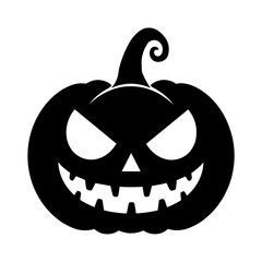 Pumpkin face black and white icon 