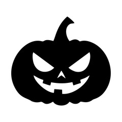 Pumpkin face black and white icon 