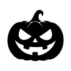Pumpkin face black and white icon 