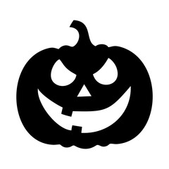 Pumpkin face black and white icon 