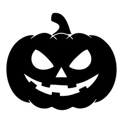 Pumpkin face black and white icon 