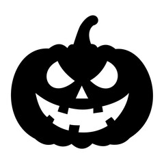 Pumpkin face black and white icon 
