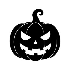 Pumpkin face black and white icon 