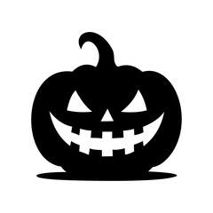 Pumpkin face black and white icon 