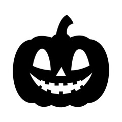 Pumpkin face black and white icon 