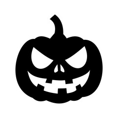 Pumpkin face black and white icon 