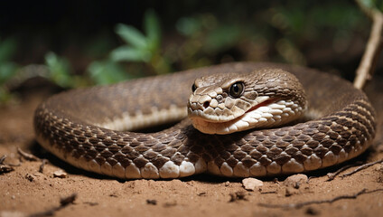 Obraz premium Rattlesnake with Its Rattle Raised