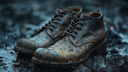 Empty shoes representing the lives lost in war, a powerful and symbolic image.