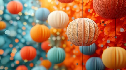 Festive background employing a minimalist design with intricate details, creating a visually engaging and balanced composition.