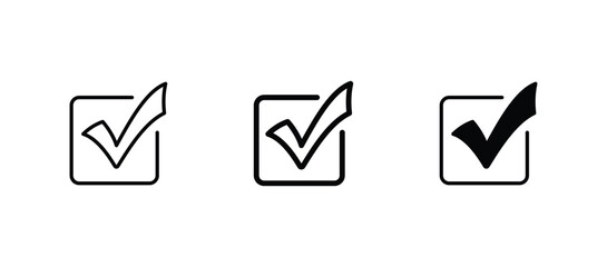 Checkmark icon set vector illustration