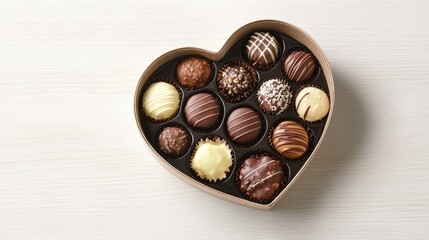 Heart-Shaped Box Filled with Assorted Delicious Chocolate Treats