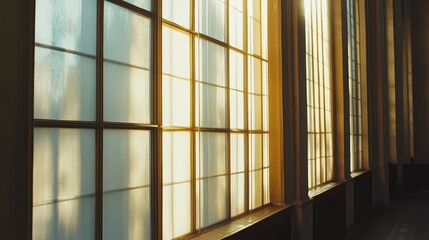 Light Streaming Through Large Windows in a Minimalist Interior