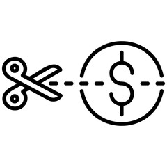 Price Cut Icon in Line Style