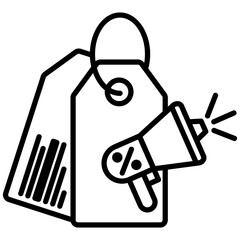 Discount Tag Icon in Line Style
