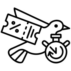 Early Bird Icon in Line Style