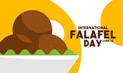 International Falafel Day. June 12. Abstract design vector. Flat design vector. Poster, banner, card, background.