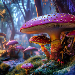 mushrooms in the forest