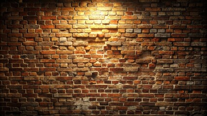 Dimly lit old brick wall with crumbling mortar , vintage, textured, weathered, aged, backdrop, architecture, grunge