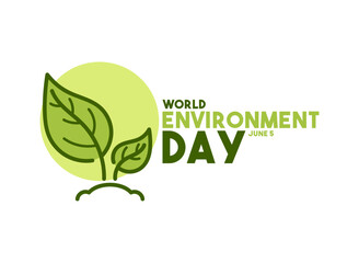 World Environment Day. June 5. Plant icon. Line. Outline. Doodle. Flat design vector. Poster, banner, card, background.