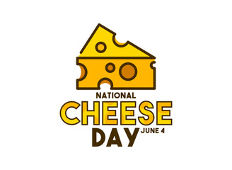 National Cheese Day design vector. June 4. White background. Flat design vector.