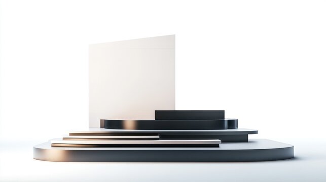 Modern modular stage design adaptable for hybrid events, with flexible configurations and sleek aesthetics,