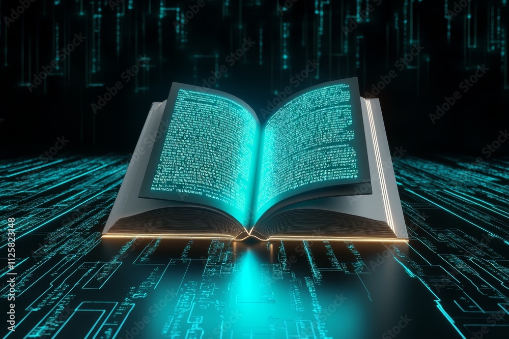 Poster A futuristic editing interface projected in holographic 3D, with a glowing manuscript surrounded by dynamic AI editing tools