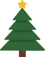 Christmas Tree Flat Vector Illustration