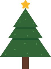 Christmas Tree Flat Vector Illustration