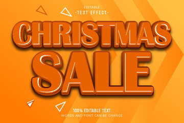 Christmas Sale editable text effect 3d emboss cartoon