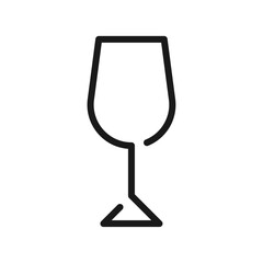 Luxury glass line icon on white background. One line icon.