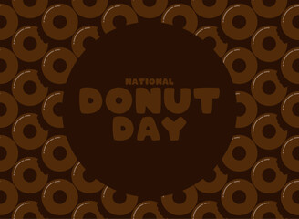National Donut day. First Friday of June. Seamless pattern donuts. Poster. banner, card, background.