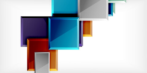 Square shape color abstract geometry. Vector Illustration For Wallpaper, Banner, Background, Card, Book Illustration, landing page