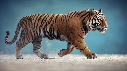 Obraz premium Siberian tiger walking in natural habitat animal photography wildlife