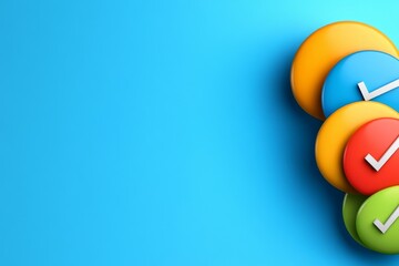 A minimalist design of overlapping circles with checkmarks inside them, emphasizing task completion efficiency