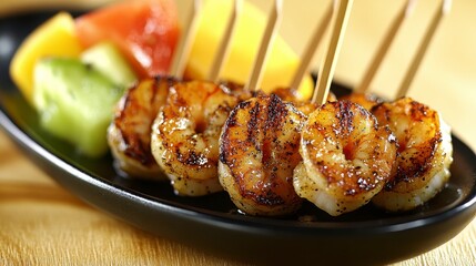 Grilled Shrimp Skewers with Tropical Fruit Appetizer