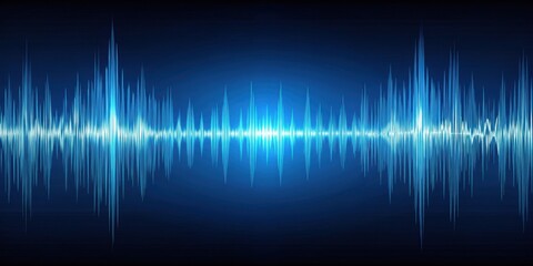 Sound wave rhythm background with technology concept on dark blue backdrop, sound wave, rhythm, background