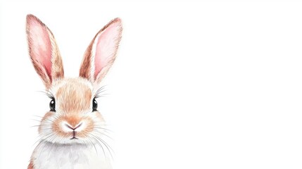 Obraz premium Playful watercolor easter bunny toy isolated background art piece