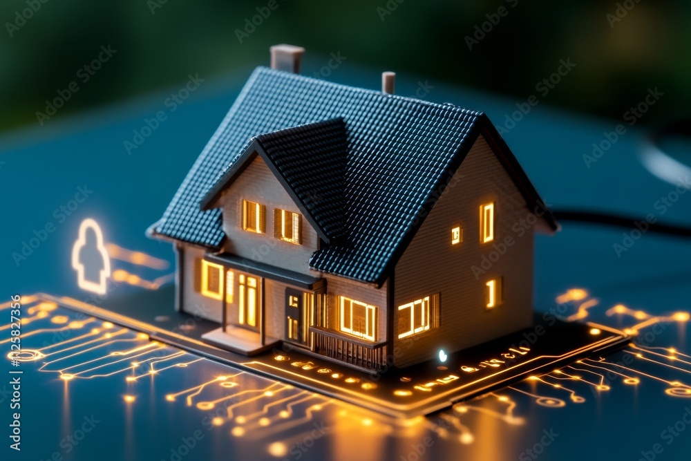 Poster A pixel art depiction of a smart home interface managing energy efficiently, with animated lights and tiny icons glowing in an 8-bit retro style