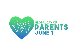 Global Day of Parents. June 1. Love icon. Family icon.