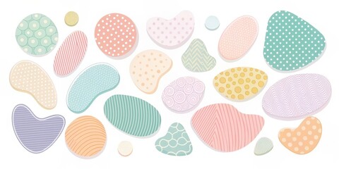 Decorative pastel abstract shapes perfect for adding a cute touch to any design , pastel, abstract, shapes, decoration