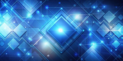 Blue geometric shapes with abstract technology background, blue, geometric, shape, abstract, technology, background, digital, design